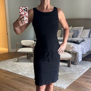 White House Black Market sleeveless lined mini ruffle dress. Size 6. Worn once!